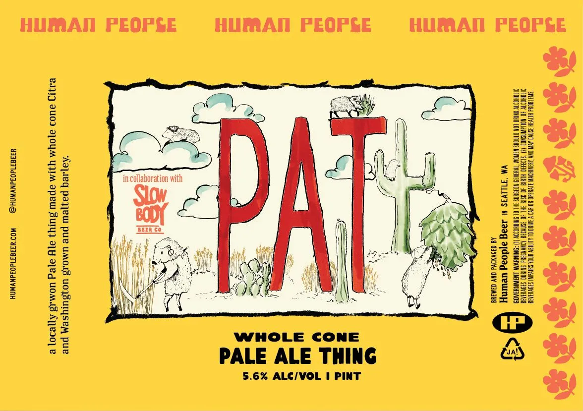 PAT label art — HUMAN PEOPLE BEER