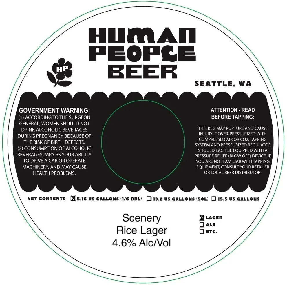 Scenery — full label as filed with TTB