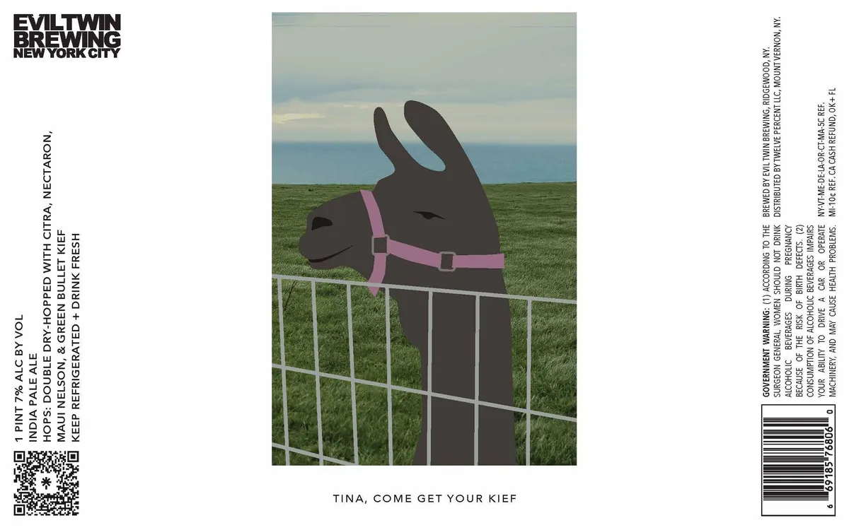 Tina, Come Get Your Kief label art — EVIL TWIN BREWING NEW YORK CITY