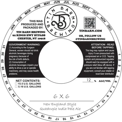6 X 6 label
