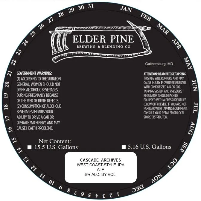 Cascade Archives — full label as filed with TTB