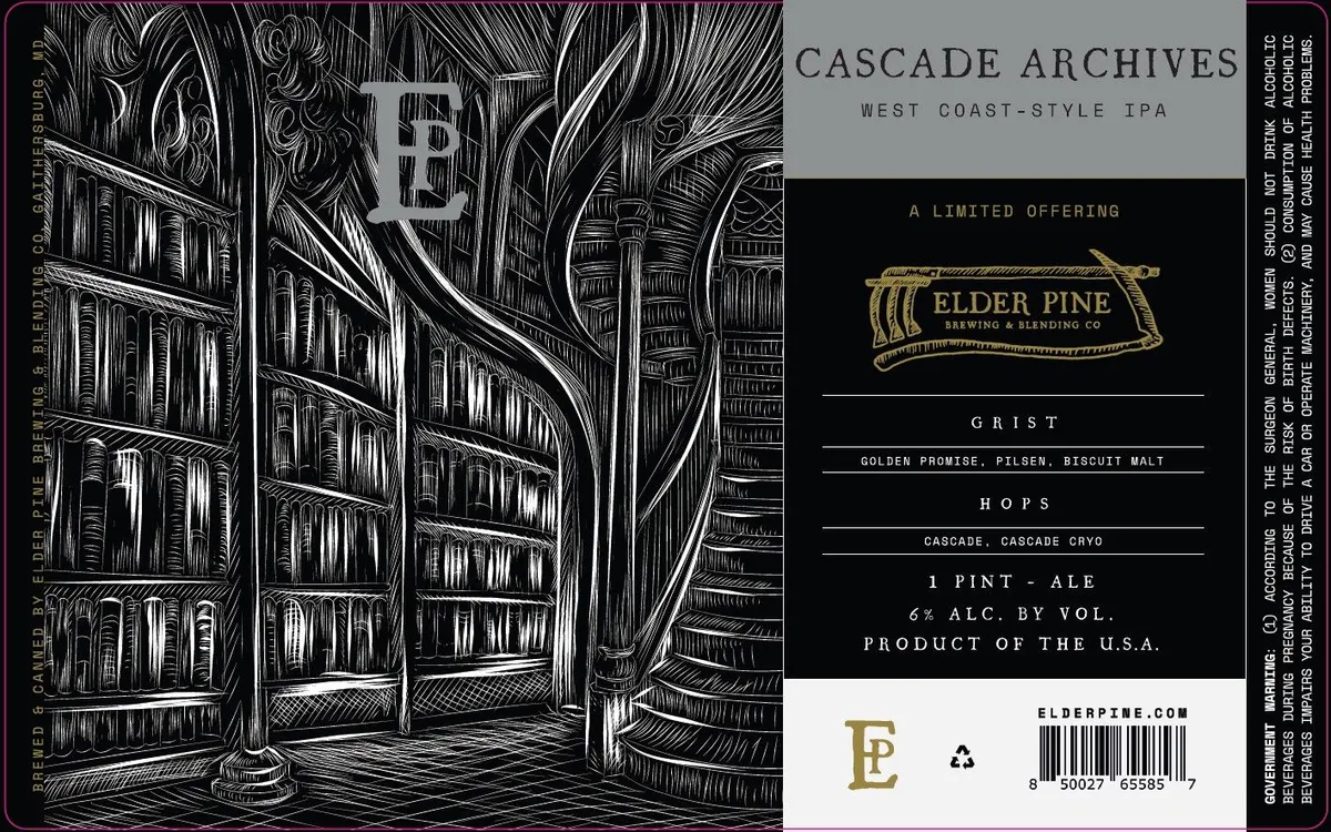 Cascade Archives label art — ELDER PINE BREWING & BLENDING CO
