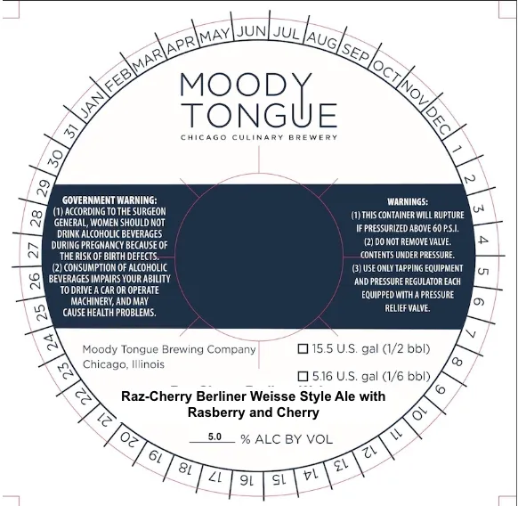 Raz-Cherry Berliner Weisse Style Ale with Raspberry and Cherry — full label as filed with TTB