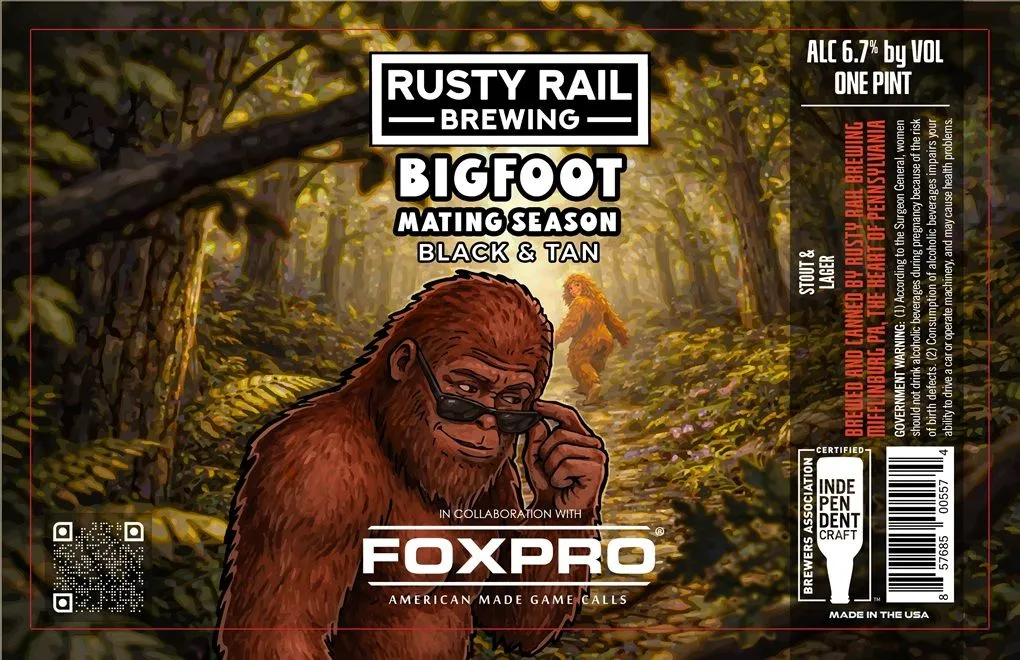 Bigfoot Mating Season label art — RUSTY RAIL BREWING