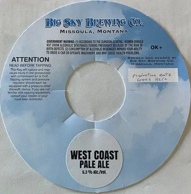 West Coast Pale Ale label