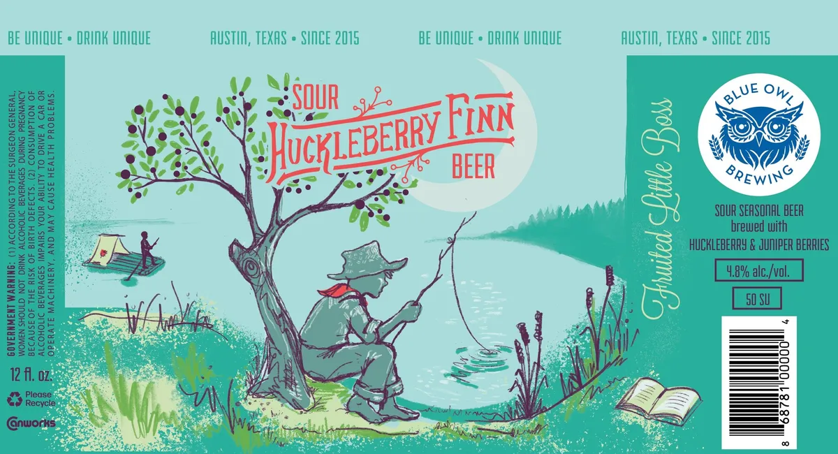 Sour Huckleberry Finn label art — FRUITED LITTLE BOSS