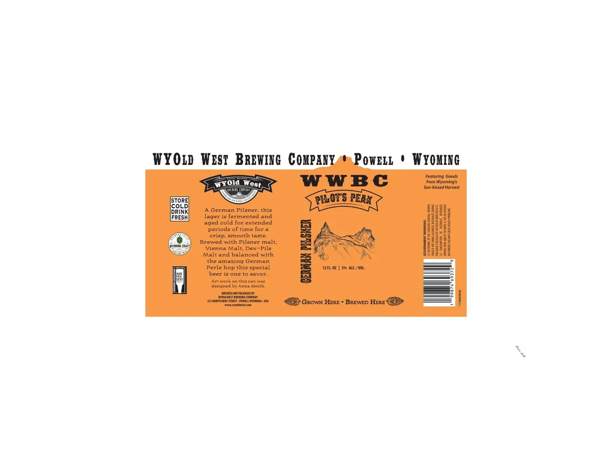 Pilot's Peak label art — WYOLD WEST BREWING COMPANY