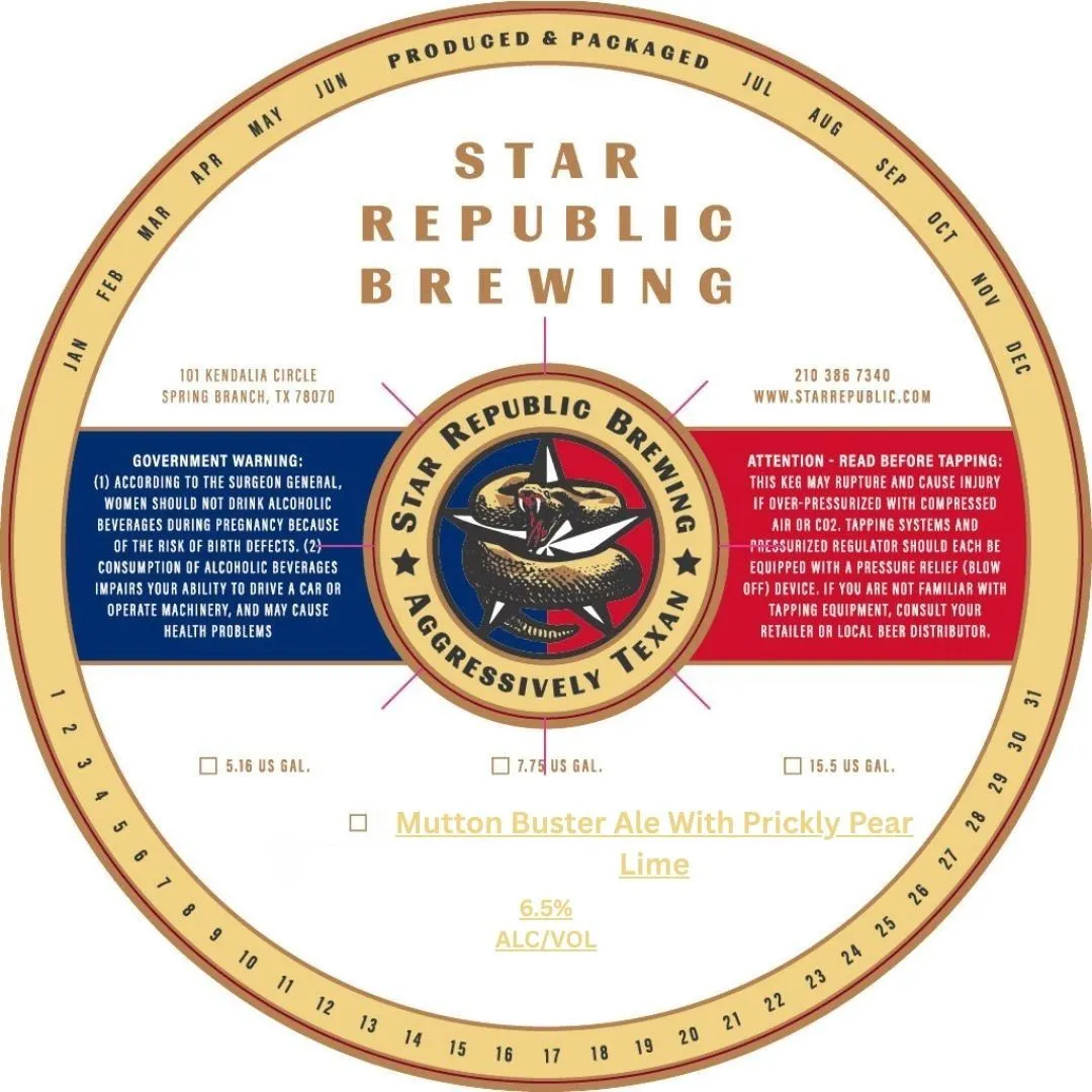 Mutton Buster Ale With Prickly Pear Lime — full label as filed with TTB
