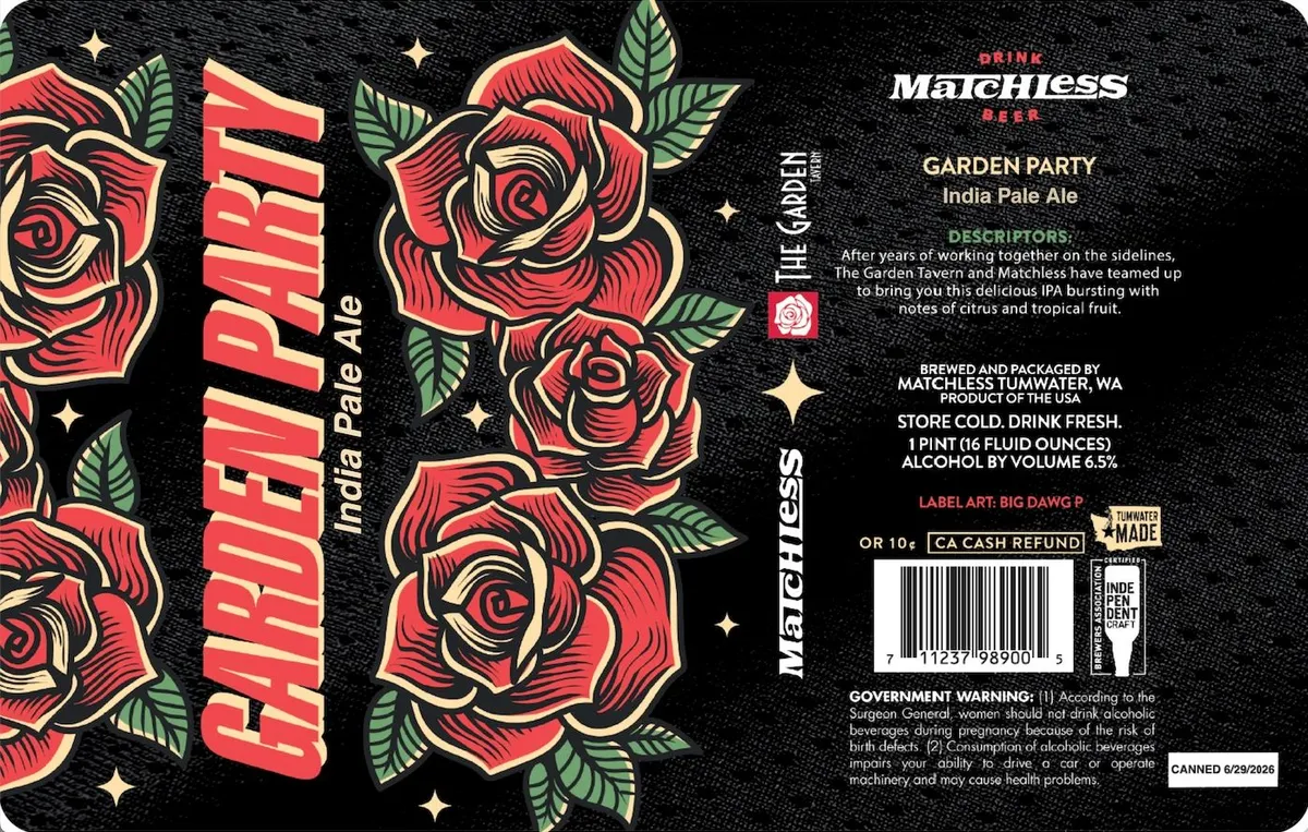 Garden Party — full label as filed with TTB