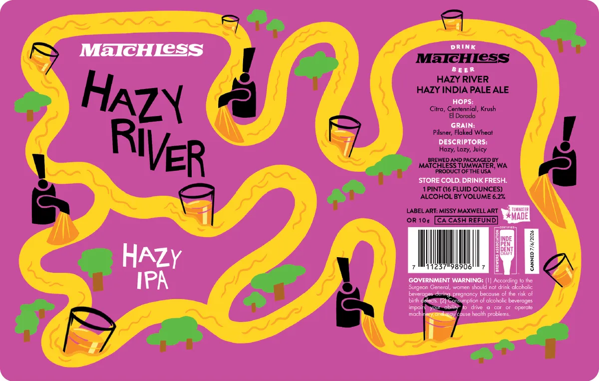 Hazy River label art — MATCHLESS