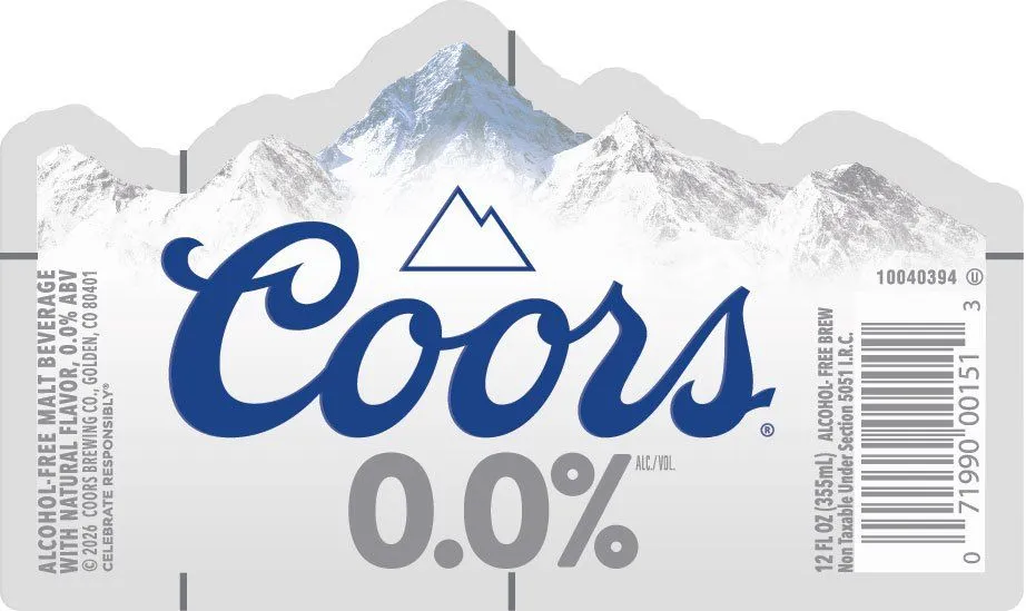 Coors 0.0 — full label as filed with TTB