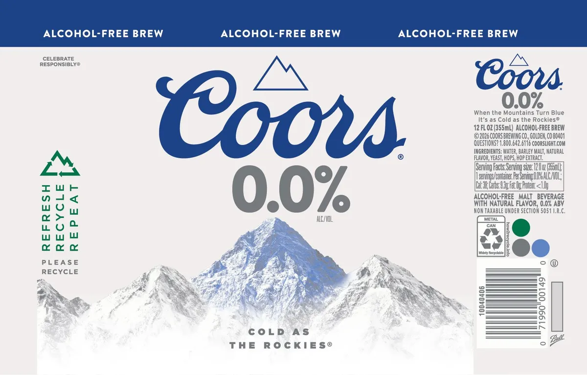 Coors 0.0 — full label as filed with TTB