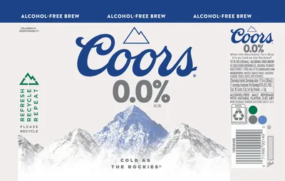 Coors 0.0 label