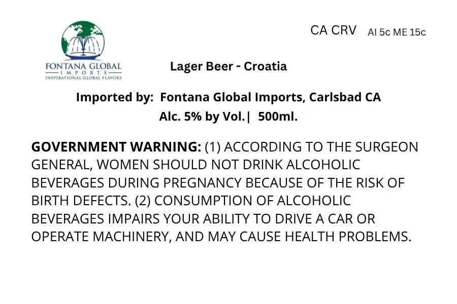 Lager Beer - Croatia label