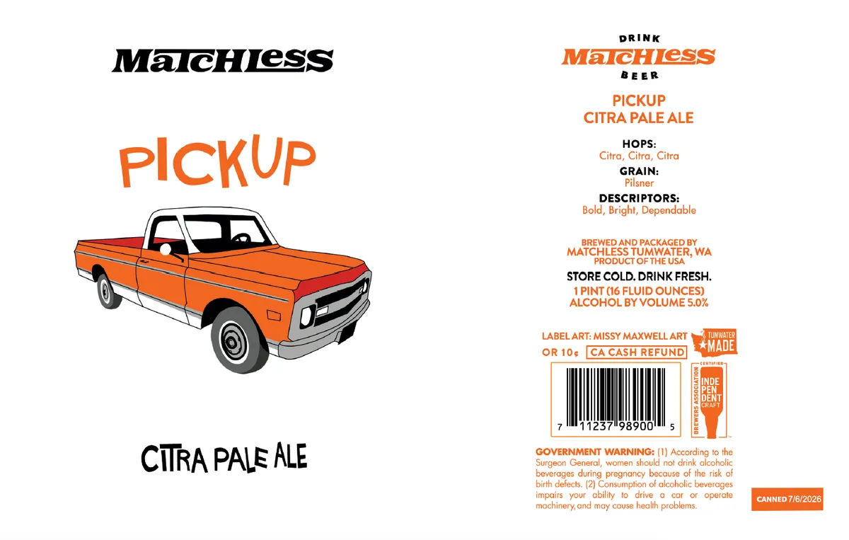 Pickup Citra Pale Ale — full label as filed with TTB