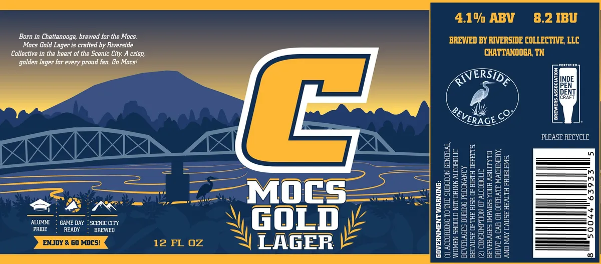 Mocs Gold Lager label art — MOCS