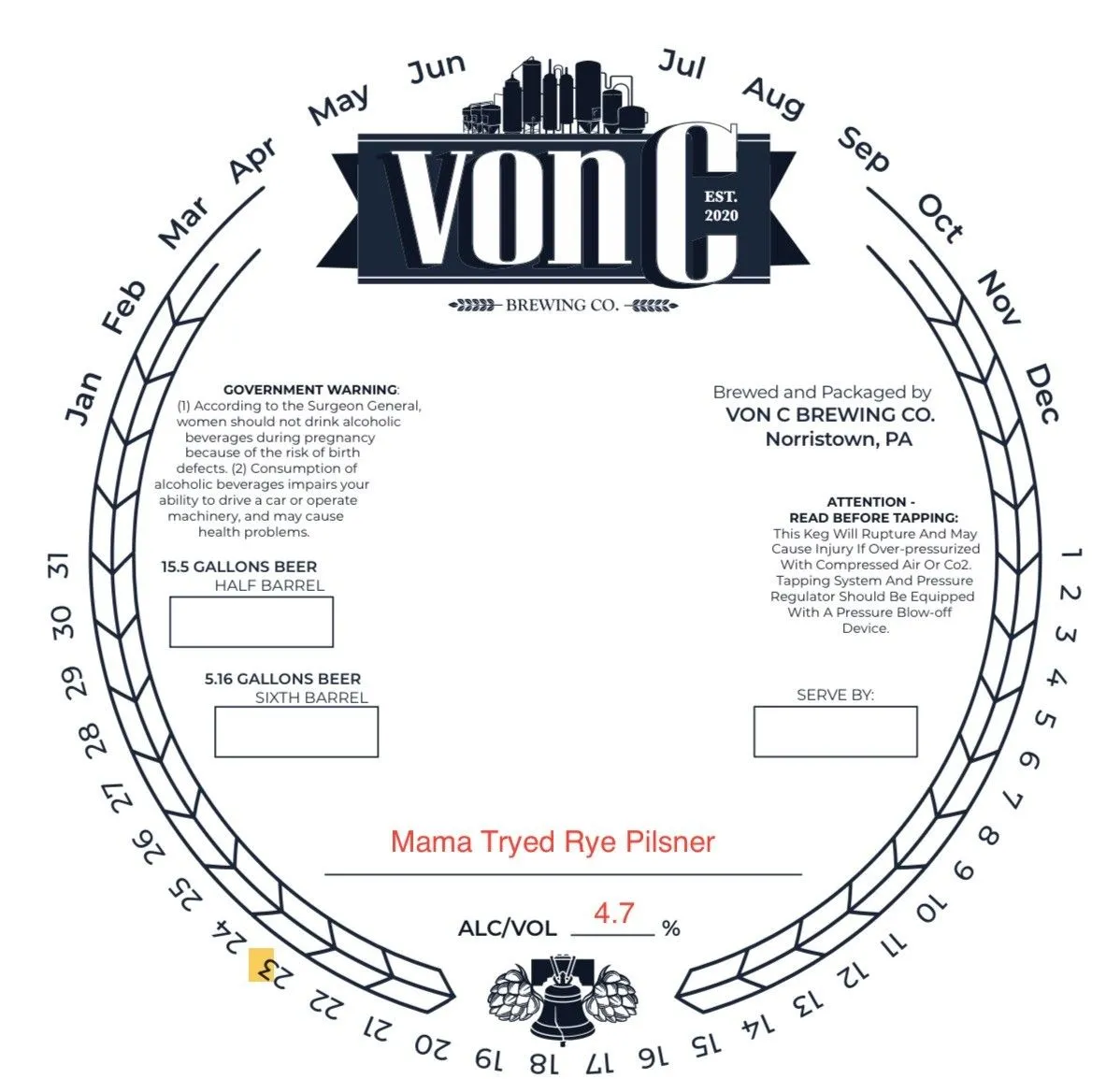Mama Tryed Rye Pilsner — full label as filed with TTB