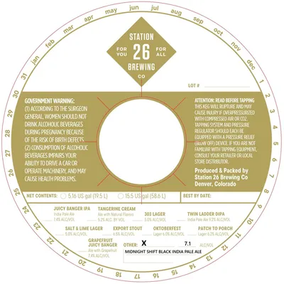 Midnight Shift Black India Pale Ale label