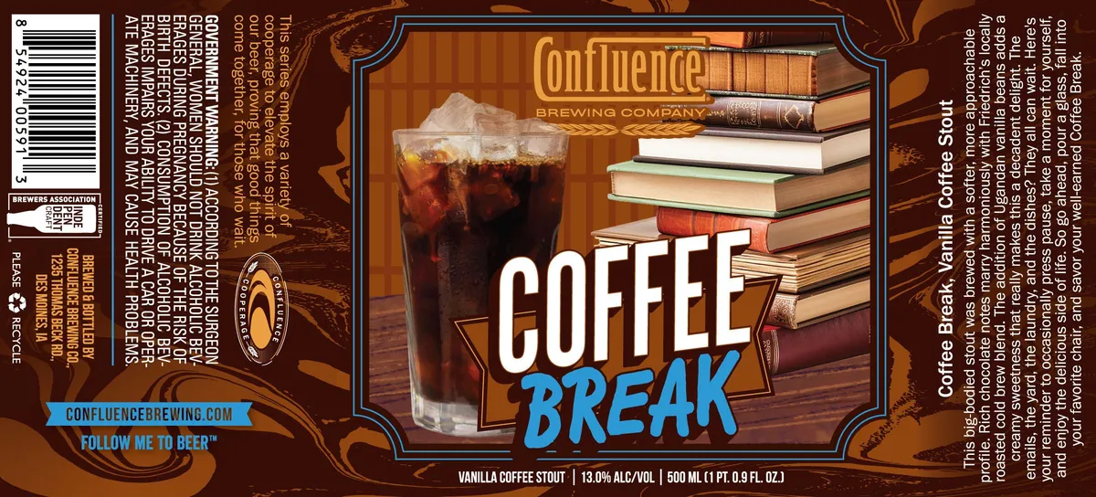 Coffee Break label art — COFFEE BREAK STOUT