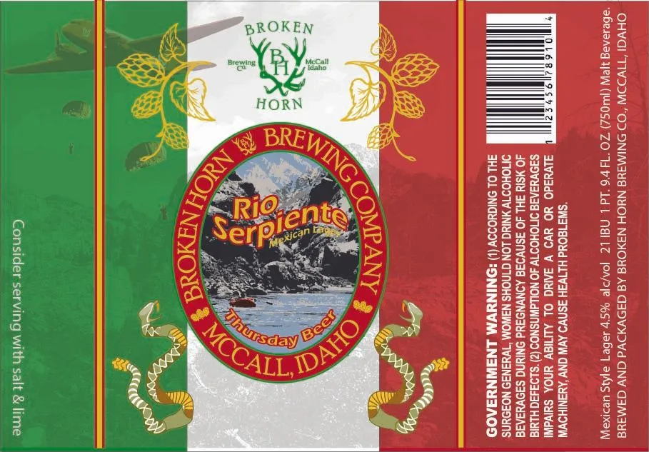 Rio Serpiente Mexican Lager label