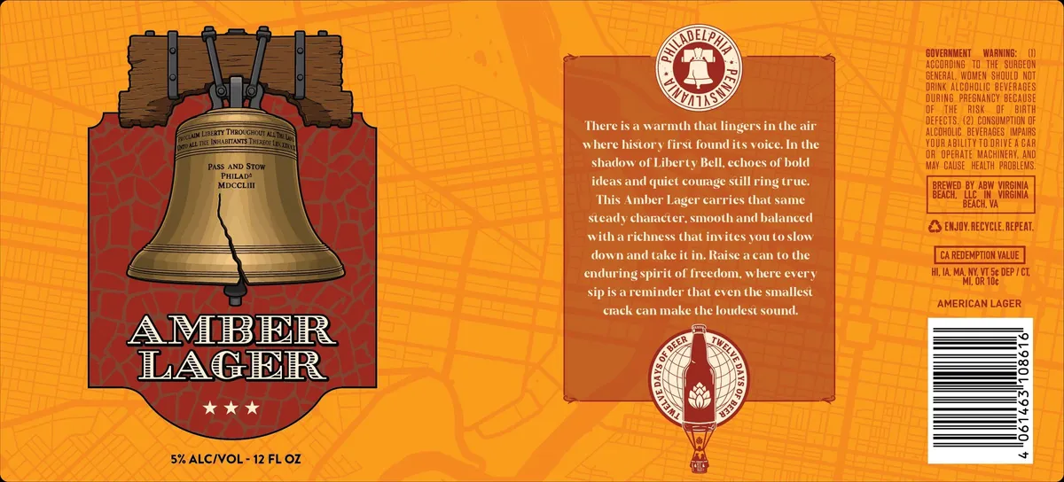 Amber Lager label art — ABW VIRGINIA BEACH, LLC