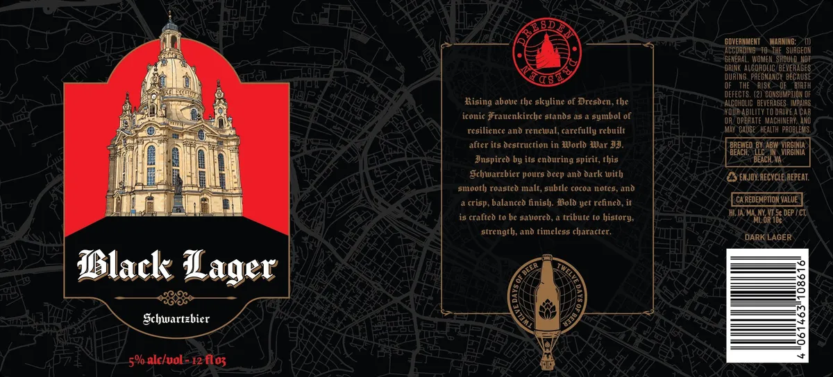 Black Lager label art — ABW VIRGINIA BEACH, LLC
