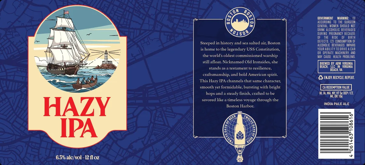 Hazy IPA label art — ABW VIRGINIA BEACH, LLC