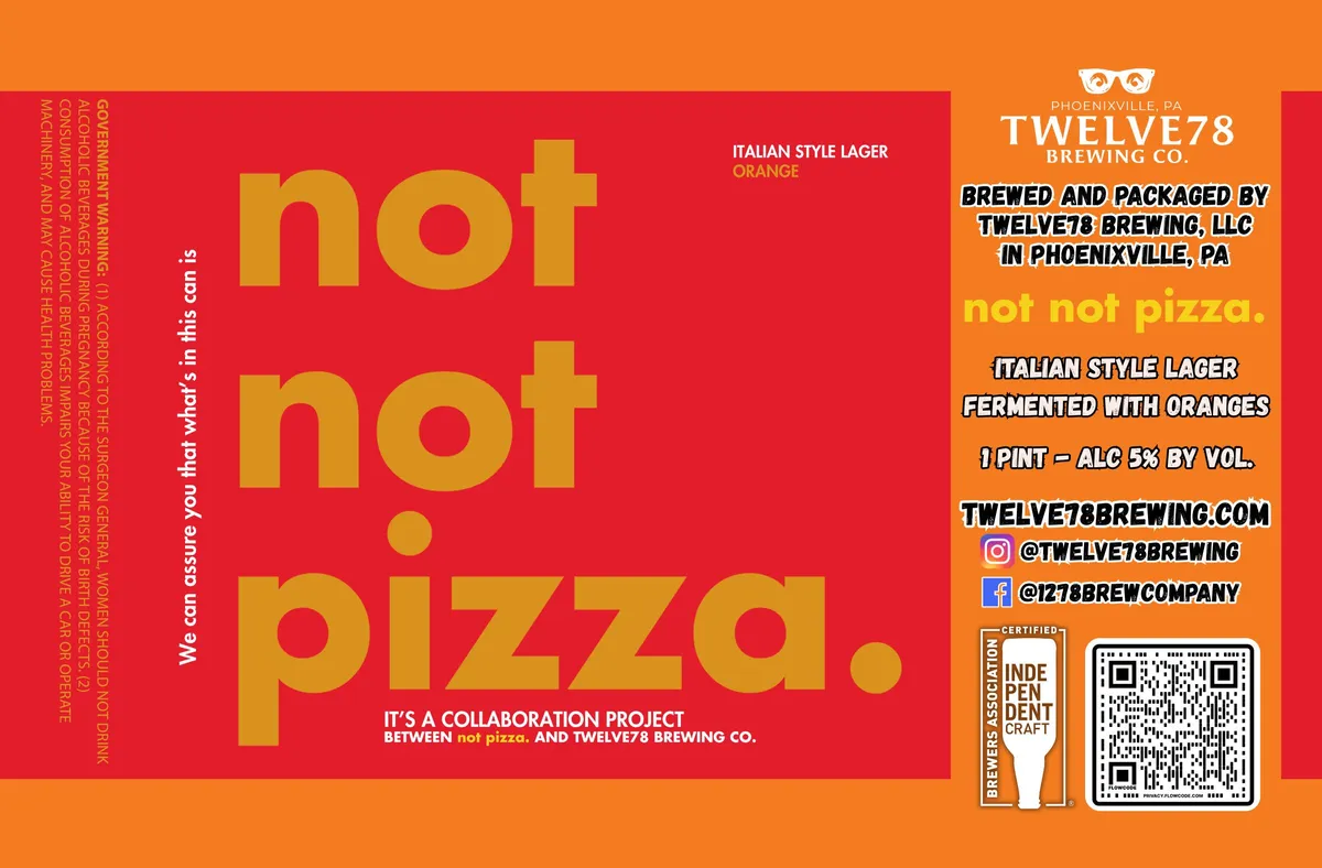 Not Not Pizza label art — TWELVE78 BREWING CO