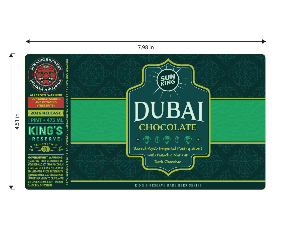 Dubai Chocolate — full label as filed with TTB