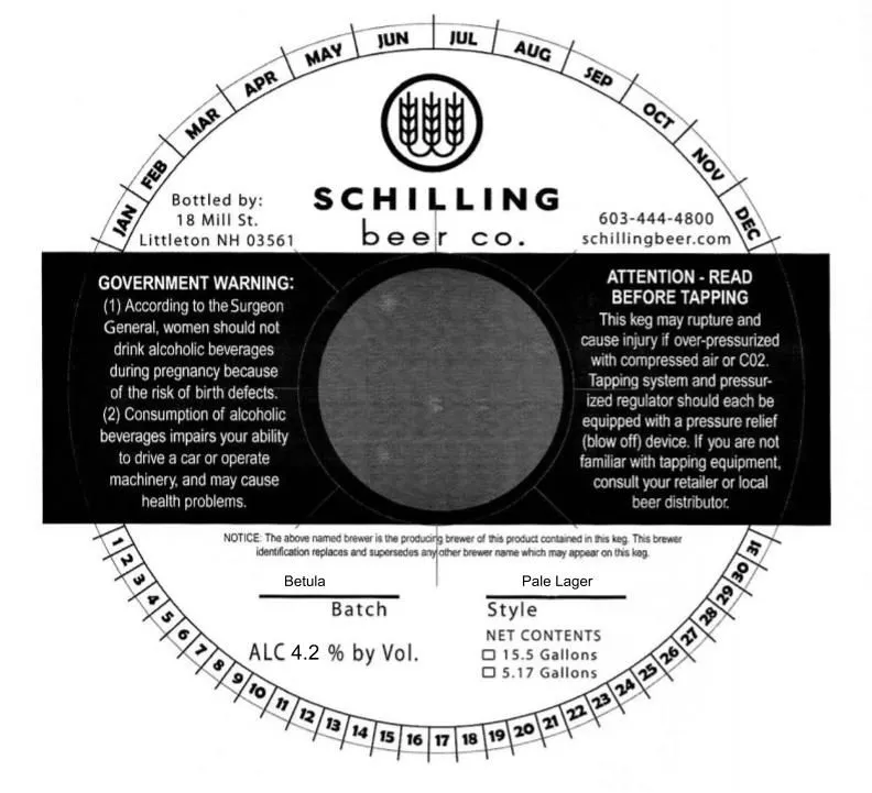 Betula — full label as filed with TTB