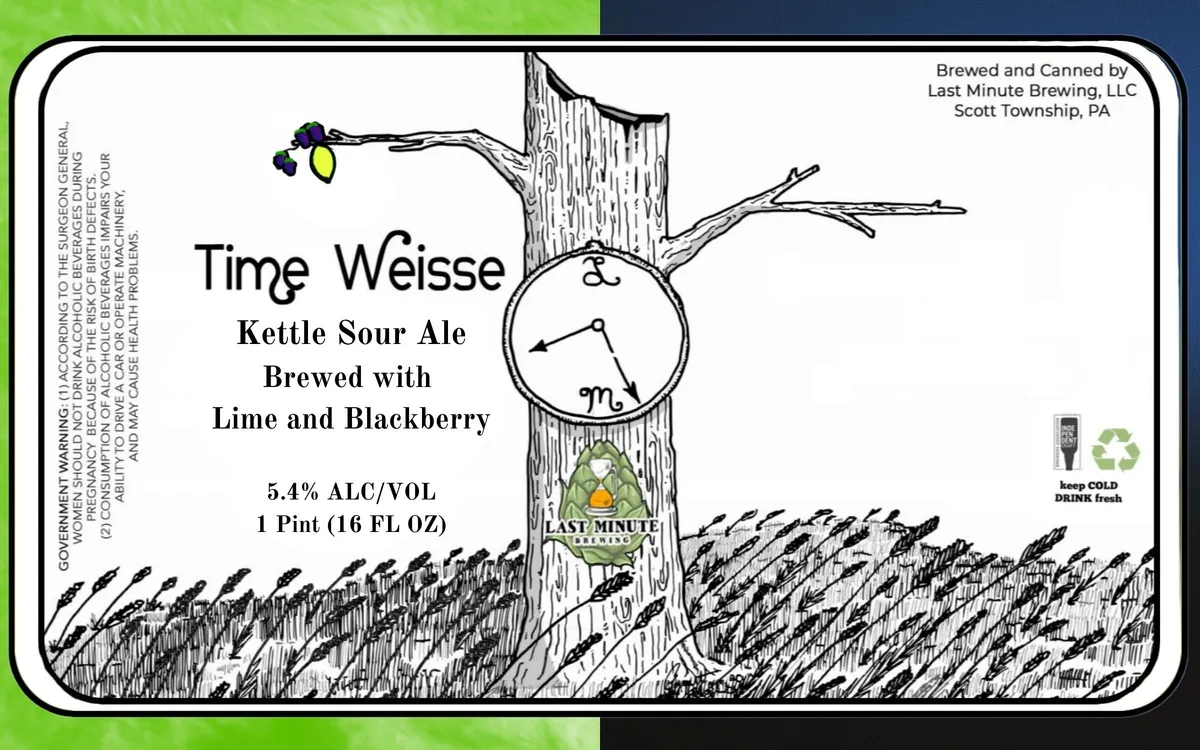 Time Weisse label art — TIME WEISSE LIME AND BLACKBERRY