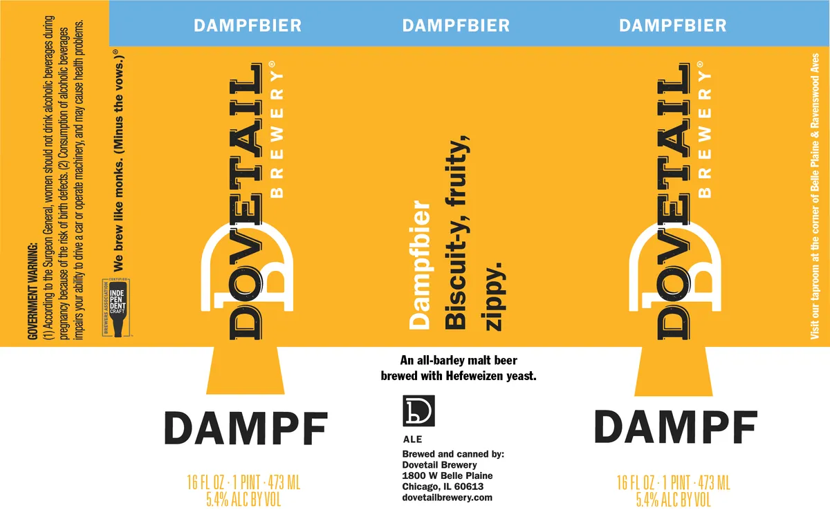Dampfbier — full label as filed with TTB
