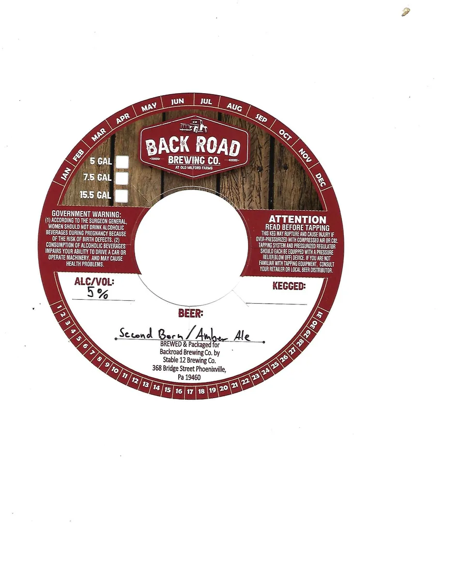 Second Born — full label as filed with TTB