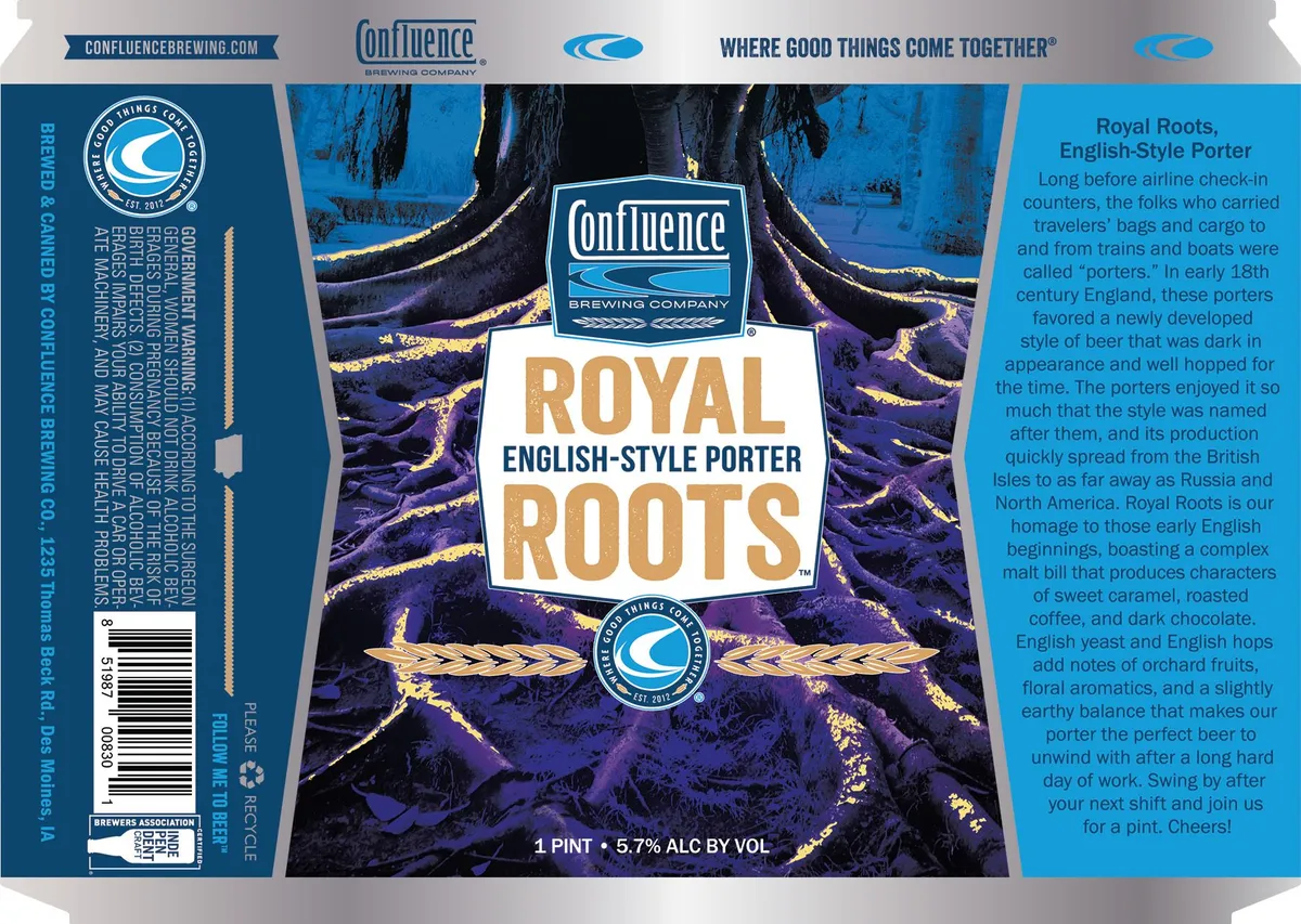 Royal Roots English-Style Porter label art — ROYAL ROOTS ENGLISH-STYLE PORTER