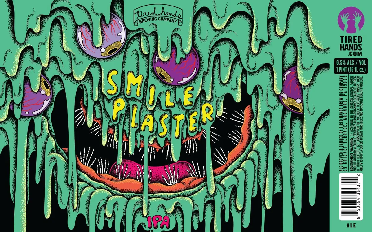 Smile Plaster label art — TIRED HANDS BREWING COMPANY
