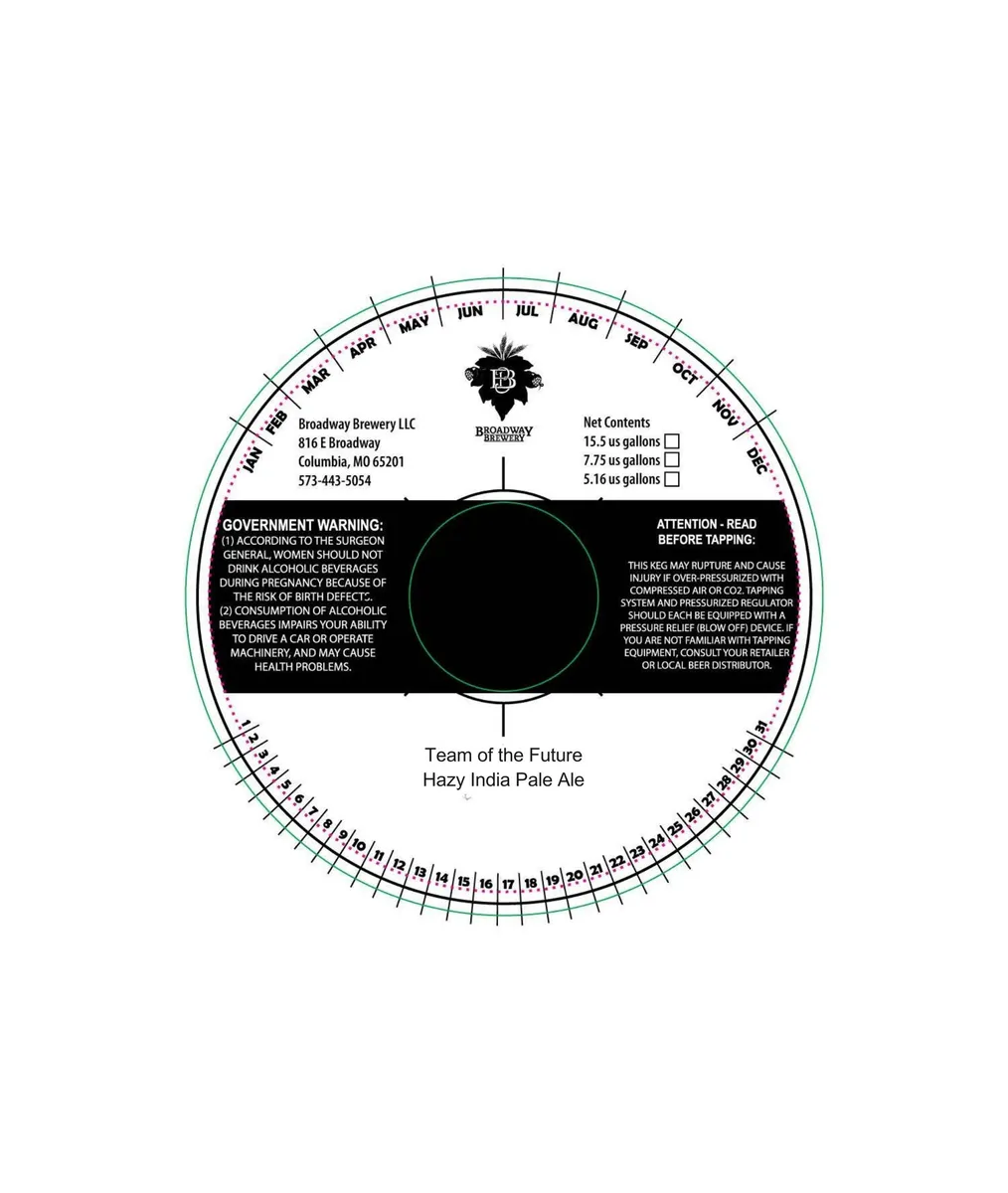 Team of the Future — full label as filed with TTB