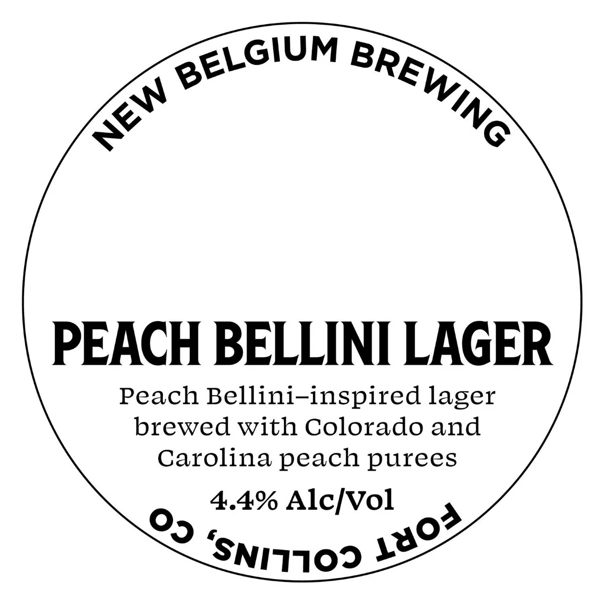 Peach Bellini Lager — full label as filed with TTB