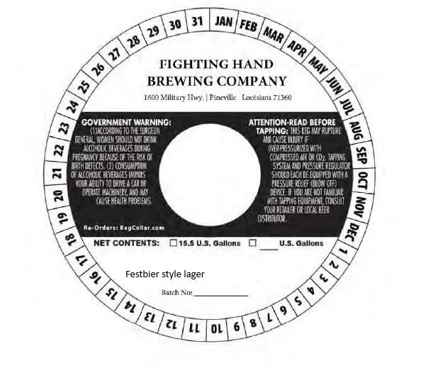 Festbier Style Lager — full label as filed with TTB