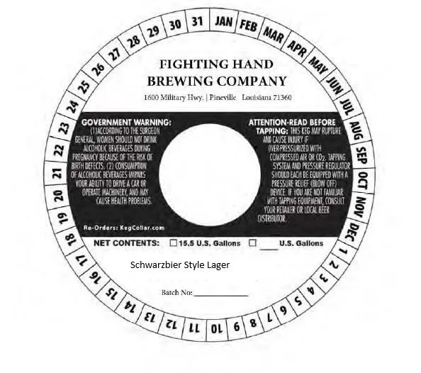 Schwarzbier Style Lager — full label as filed with TTB