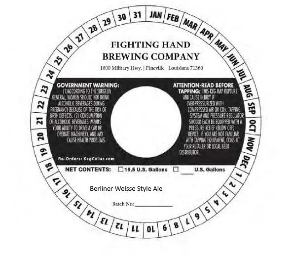 Berliner Weisse Style Ale — full label as filed with TTB