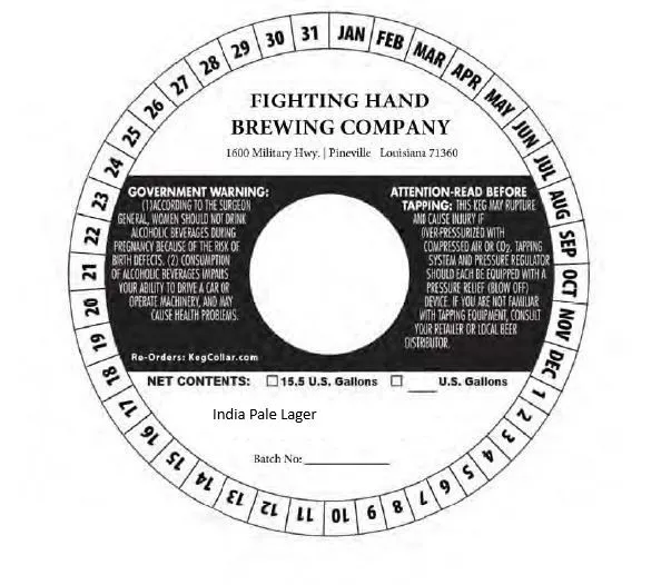 India Pale Lager — full label as filed with TTB