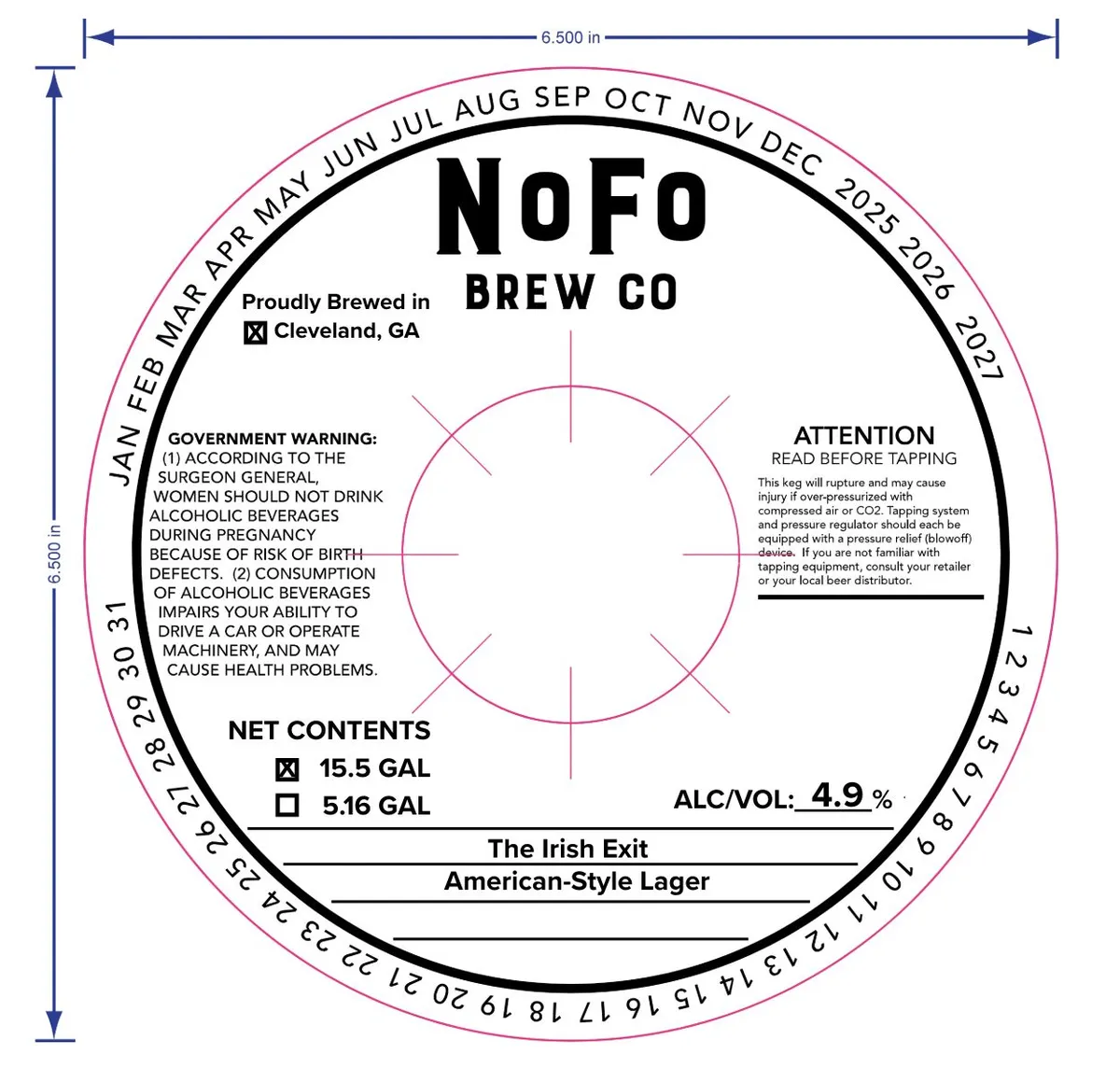 The Irish Exit — full label as filed with TTB