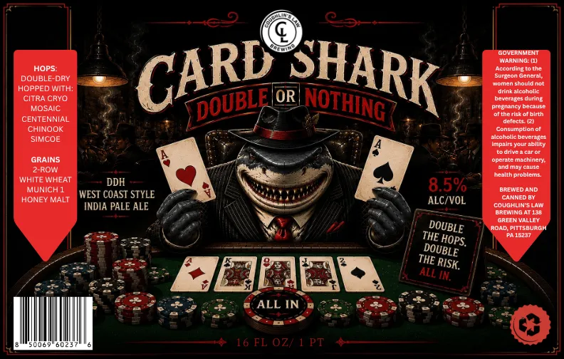 Card Shark Double Or Nothing label art — CARD SHARK