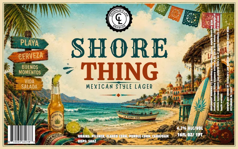 Shore Thing label art — SHORE THING
