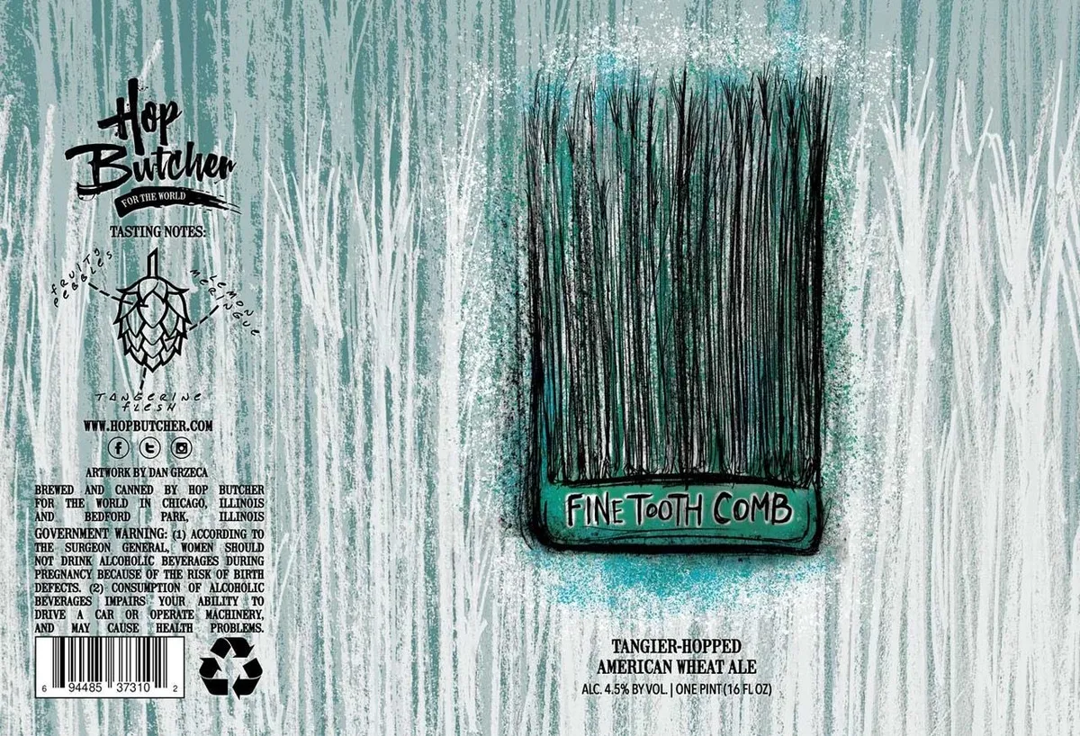 Fine Tooth Comb label art — HOP BUTCHER FOR THE WORLD