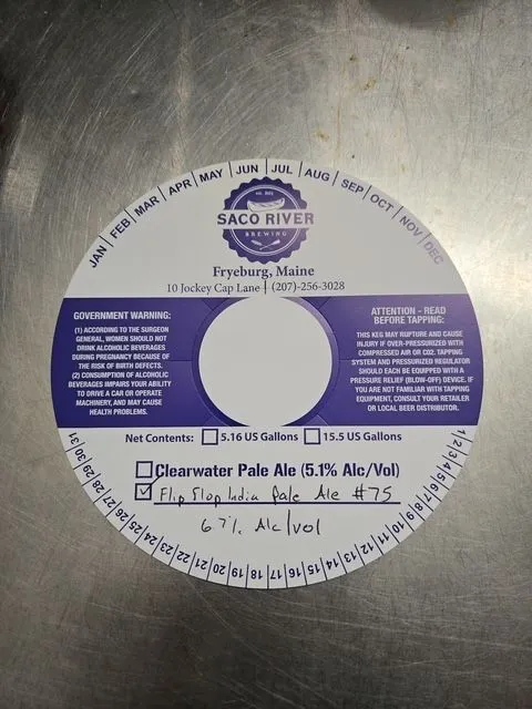 Flip Flop India Pale Ale #75 — full label as filed with TTB