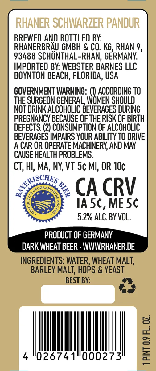 Schwarzer Pandur label