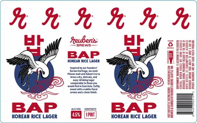 Bap Korean Rice Lager label