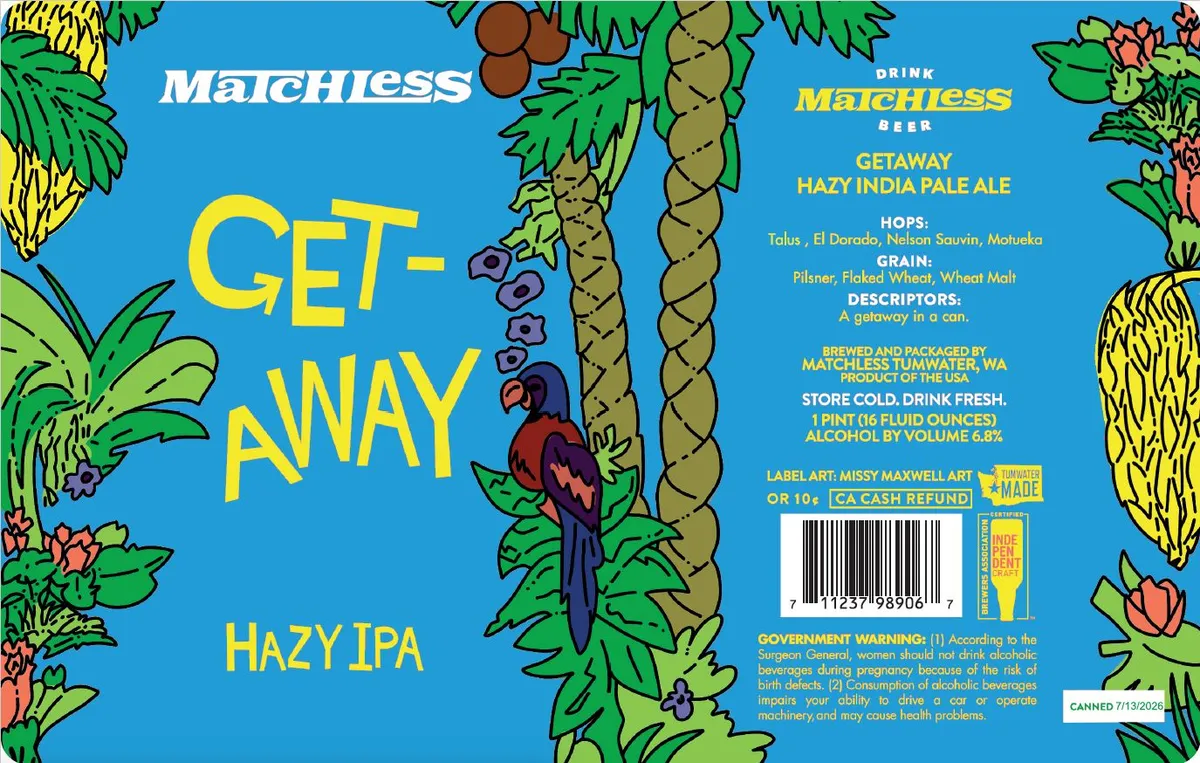 Getaway — full label as filed with TTB