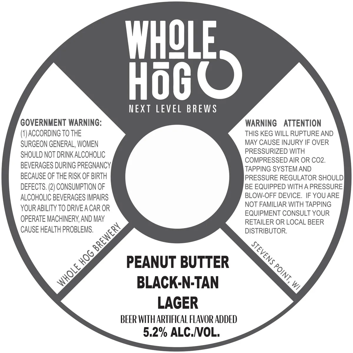 Peanut Butter Black-N-Tan Lager — full label as filed with TTB
